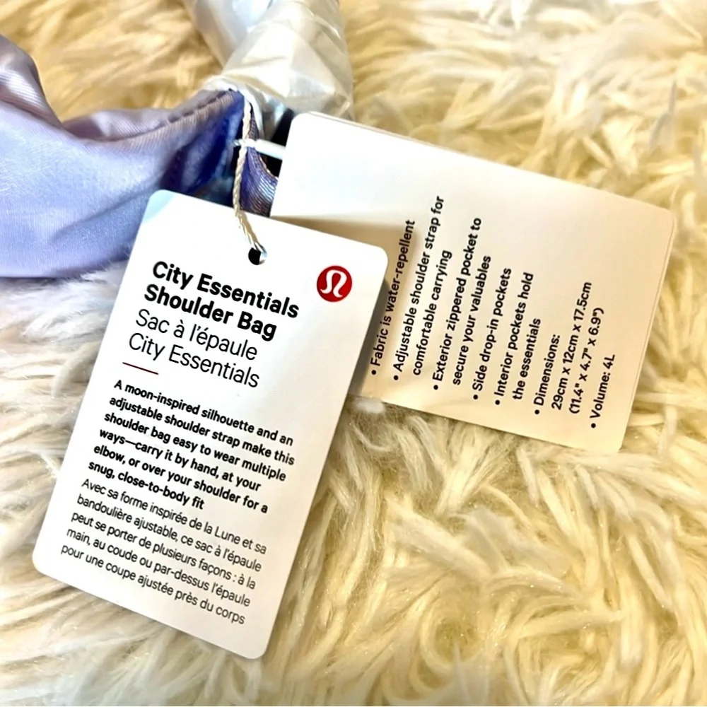 Lululemon City Essentials Shoulder Bag 4L Lavender Frost NWT - Picture 15 of 16